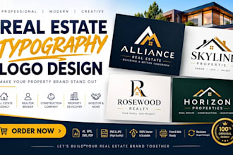create a real estate typography logo design
