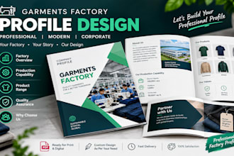 design a professional garments factory company profile
