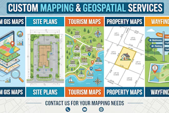 create custom gis maps, site plans, tourism maps, property and wayfinding maps