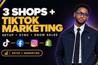 setup, manage tiktok shop, facebook shop, instagram shop and tiktok marketing