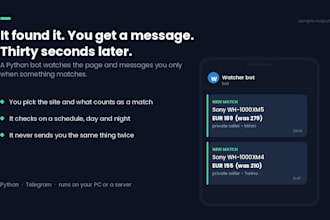 build a python bot that monitors a website and alerts you on telegram