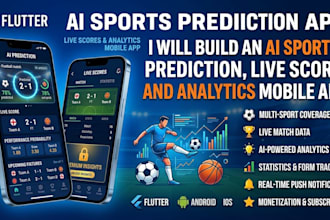 build an ai sports prediction, live score, and sports analytics app in flutter