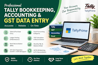do tally bookkeeping, accounting and gst data entry