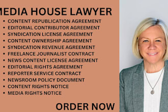 be your media house lawyer for newsroom contracts,content rights and syndication