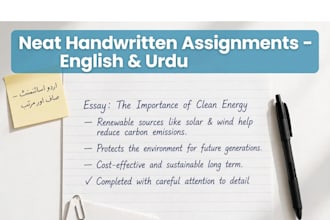 do neat english urdu handwriting and ms word typing