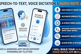 build an ai voice note, transcription, and speech to text app in flutter