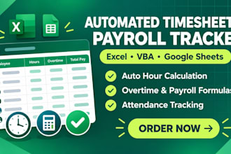 build an automated employee timesheet and payroll tracker in excel