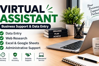 be your virtual assistant for data entry and web research
