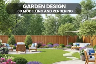 design your backyard, front yard and garden with realistic 3d rendering