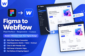 convert figma or adobe xd design to responsive webflow website