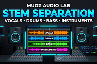 split songs into isolated stems, drums, bass, vocals, instru