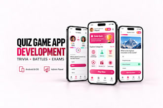 build a trivia quiz game app for android and ios with admin panel