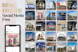 design professional real estate social media posts and banners