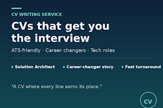 write an ats friendly CV for tech and career change roles