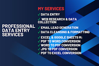 do data entry, PDF conversion and email lead generation