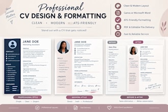 professionally format and redesign your CV in canva or word