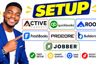 setup active takeoff quickbooks roofr freshbooks procore buildertrend jobber