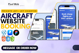 build private jet website, jet charter aircraft, booking website
