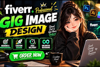 design professional gig image youtube, eye catchy thumbnail