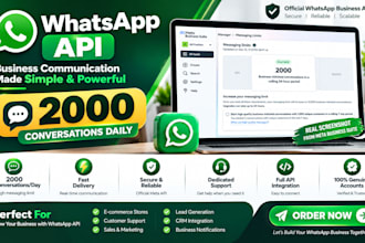 provide whatsapp business API with 2000 daily conversations