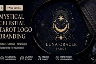 design mystical, celestial, tarot logo branding