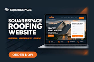 build squarespace roofing company website with quote form and local SEO setup