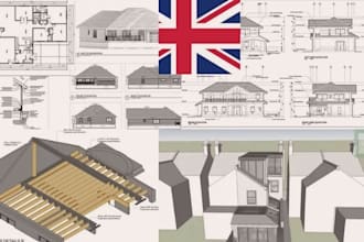 do uk building regulations drawnigs for house extension and loft conversion