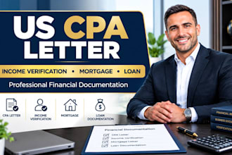 provide US CPA letter for income verification, mortgage and loan