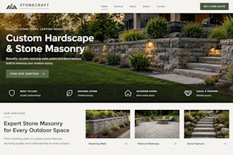 design squarespace hardscape website stone mason retaining wall website
