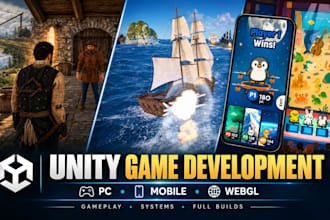 develop your unity game for PC, mobile or webgl
