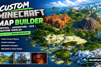 minecraft map builder, survival map, adventure pvp redstone using worldpainter