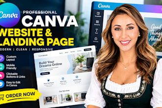 create canva website design canva landing page website design canva website