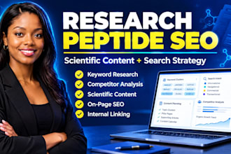 do keyword research and SEO for a research peptide website