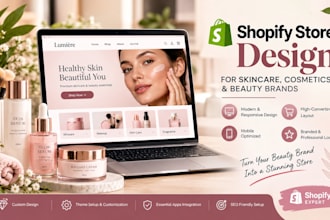 design a professional skincare, cosmetics and beauty shopify store
