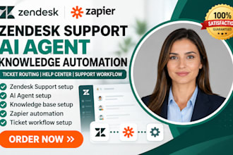 setup zendesk support ai agent knowledge zapier ticket automation