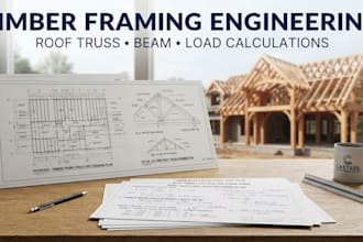 timber framing structural design, roof truss, beam and load calculations