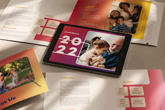 create a modern and professional annual report design