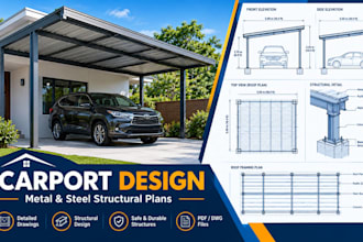 design custom metal steel carport plans attached detached, storage