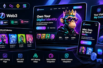build interactive nft landing page, nft or ico website design, nft minting dapp