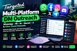 do whatsapp dm, fb dm, ig dm, discord outreach and targeted messaging