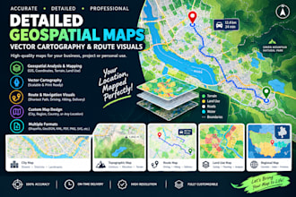 create detailed geospatial maps, vector cartography and route visuals