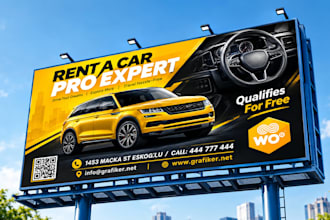 design a modern billboard, banner, or advertising graphic