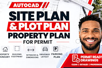 draw site plan, plot plan and property plan drawing in autocad