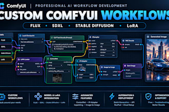 create custom comfyui workflows for flux stable diffusion sdxl and lora runpod