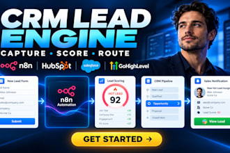 build n8n CRM lead automation for hubspot salesforce and ghl