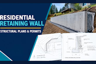 residential retaining walls with structural calculations and permit drawings