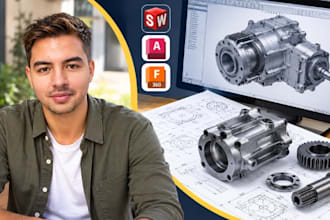 mechanical cad design, mechanical parts, machine components, technical drawing