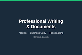 write and edit professional documents, articles and copy