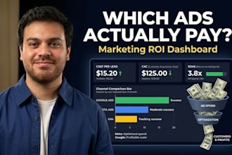 build a marketing ROI dashboard for google ads, meta ads and ga4