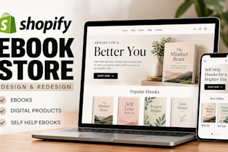 design shopify ebook store, self help ebook store, shopify digital products